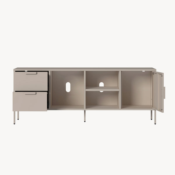 Szafka RTV Kliri Stahl 150x35x58 cm Ciepły szary [en.casa]