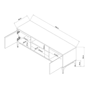 Szafka pod telewizor Kistiandi 140x40x50 cm [en.casa]