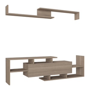 Szafka RTV Liksefte z półką ścienną 154x28x42 cm [en.casa]