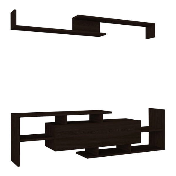 Szafka RTV Liksefte z półką ścienną 154x28x42 cm [en.casa]