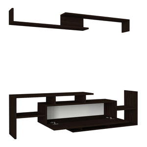 Szafka RTV Liksefte z półką ścienną 154x28x42 cm [en.casa]