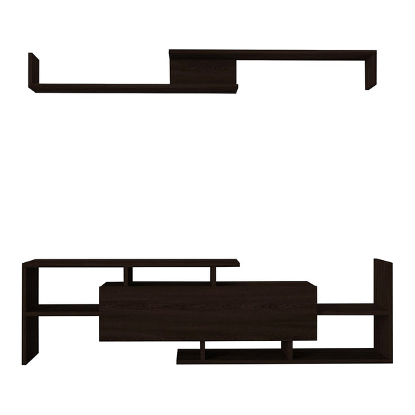 Szafka RTV Liksefte z półką ścienną 154x28x42 cm [en.casa]