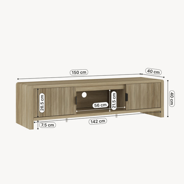Szafka pod telewizor Lukkodso 150x40x40 cm [en.casa]