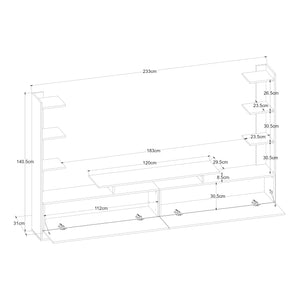 Szafka pod telewizor Rauki 233x31x141 cm [en.casa]