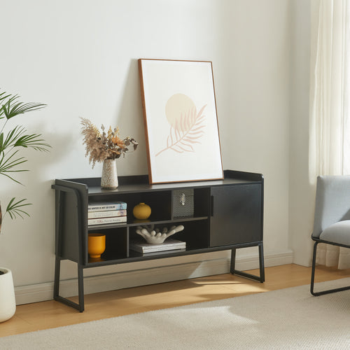 Fernsehschrank Storfjord 120x34x63 cm Schwarz [en.casa] - premiumXL