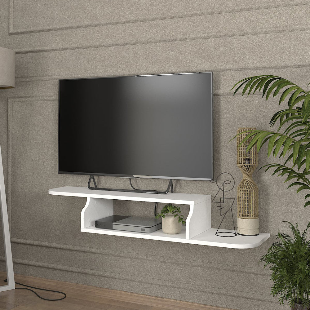 TV - Lowboard hängend Kershaby 120x30x19 cm Weiß [en.casa] - premiumXL