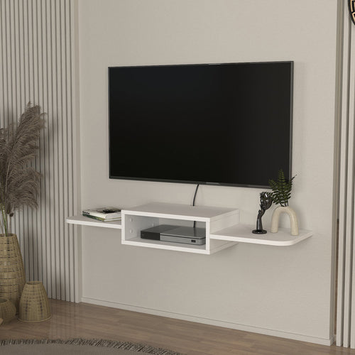 TV - Lowboard hängend Tar 115x30x16 cm Weiß [en.casa] - premiumXL