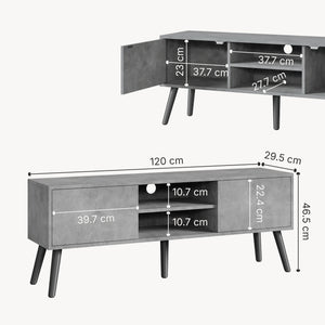 Stolik pod telewizor Eskilstuna z 2 drzwiczkami szafki i 2 półkami [en.casa]