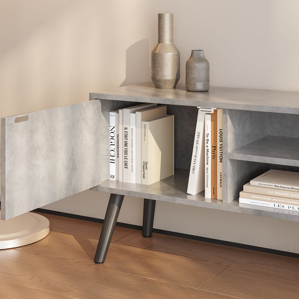 Stolik pod telewizor Eskilstuna z 2 drzwiczkami szafki i 2 półkami [en.casa]