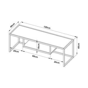 Stolik RTV Isokyrö metalowy 120x40x40 cm [en.casa]