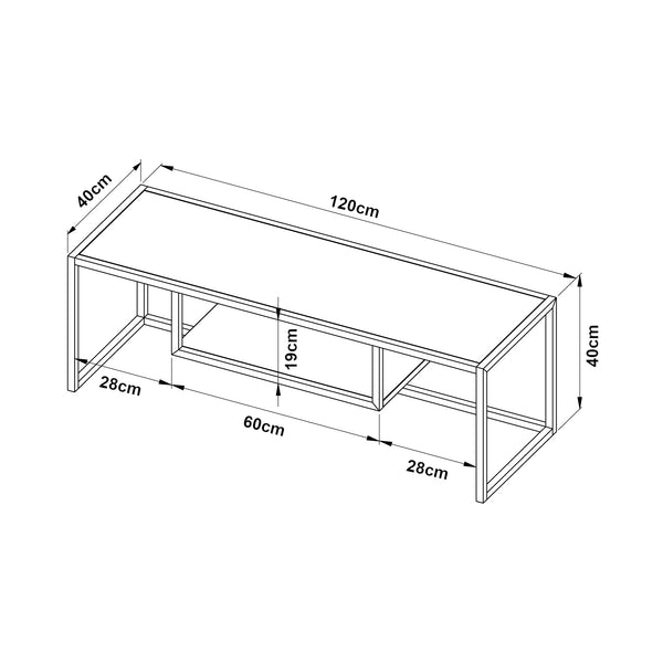 Stolik TV Isokyrö metalowy 120x40x40 cm [en.casa]
