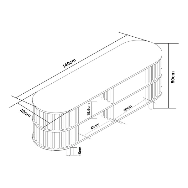 Bambusowy stolik pod telewizor Jarvenpaa [en.casa]