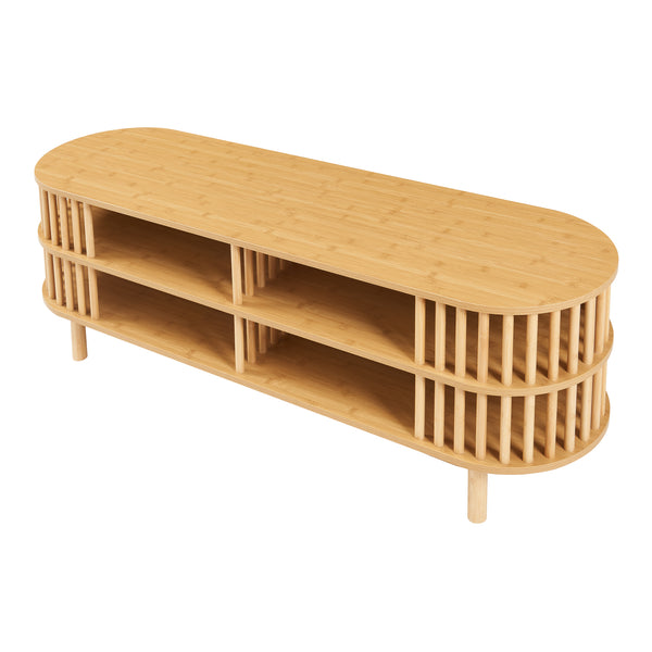 Bambusowy stolik pod telewizor Jarvenpaa [en.casa]