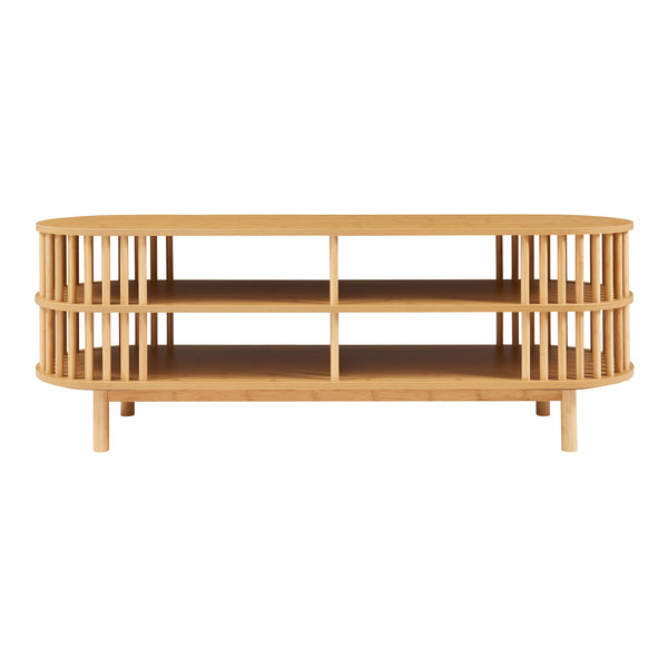 Bambusowy stolik pod telewizor Jarvenpaa [en.casa]