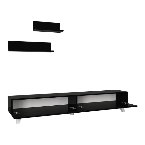 Stolik pod telewizor Saarijärvi z 2 półkami w różnych kolorach. kolory [en.casa]