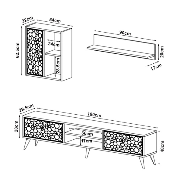 Zestaw podkładek na stół Leka 3-częściowy w różnych kolorach [en.casa]