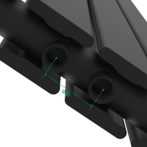 Grzejnik dekoracyjny Nore czarny 180x30cm dwuwarstwowy 1122W [neu.haus]