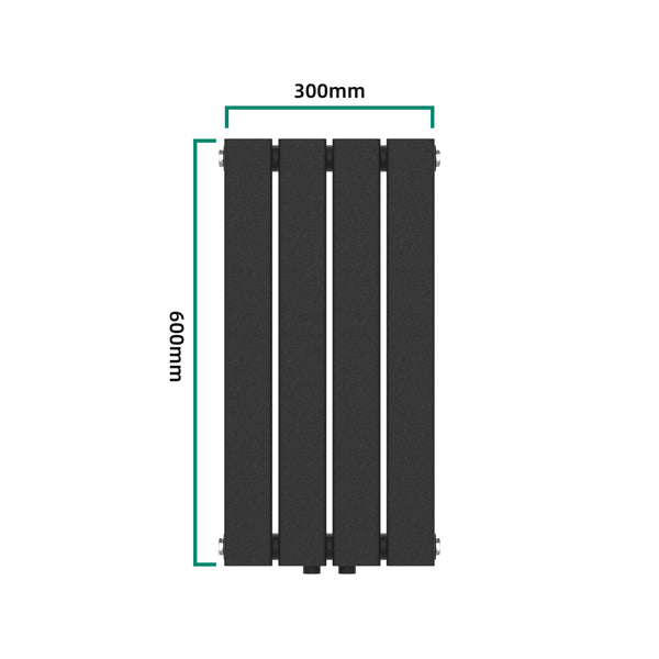 Grzejnik dekoracyjny Nore Black 60x30cm Jednowarstwowy 249W [neu.haus]
