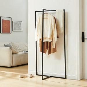 Stojak na ubrania Norjad 160x80x41 cm metal czarny [en.casa]