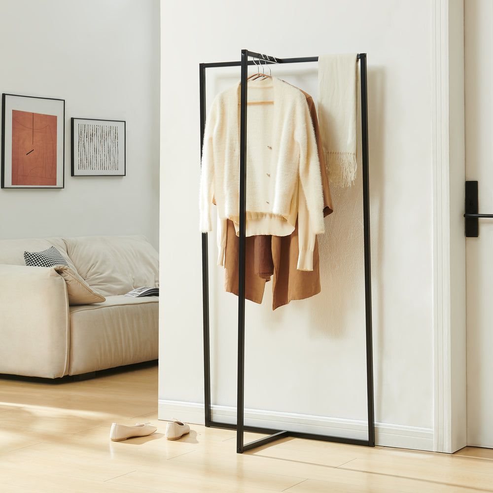 Stojak na ubrania Norjad 160x80x41 cm metal czarny [en.casa]
