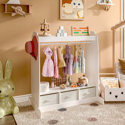 Kindergarderobe Moskenes 107x95x61 cm Weiß [en.casa] - premiumXL