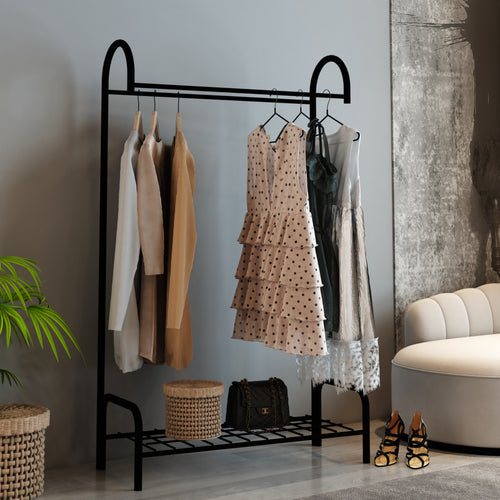 Wieszak na płaszcze Vallø metal czarny [en.casa]