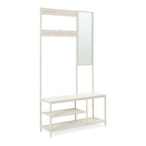 Wieszak Napinerg z lustrem i półką na buty 185x98x34 cm [en.casa]