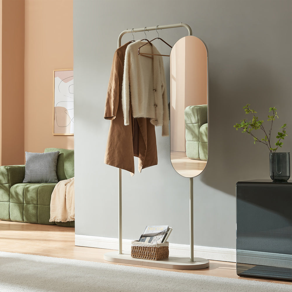 Wieszak na ubrania Vamn z lustrem 167x80x35 cm [en.casa]