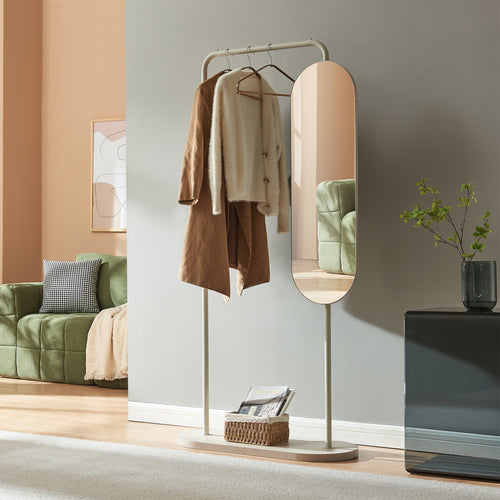Wieszak na ubrania Vamn z lustrem 167x80x35 cm [en.casa]