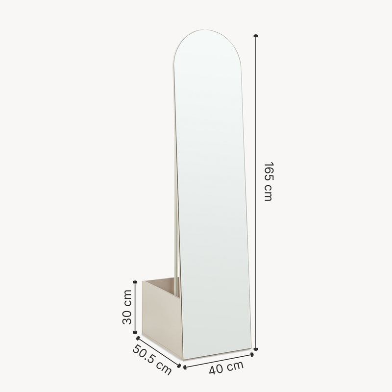 Szkic wymiarowy Lustro do garderoby 2-w-1 Kuonta 165x40x51 cm [en.casa]