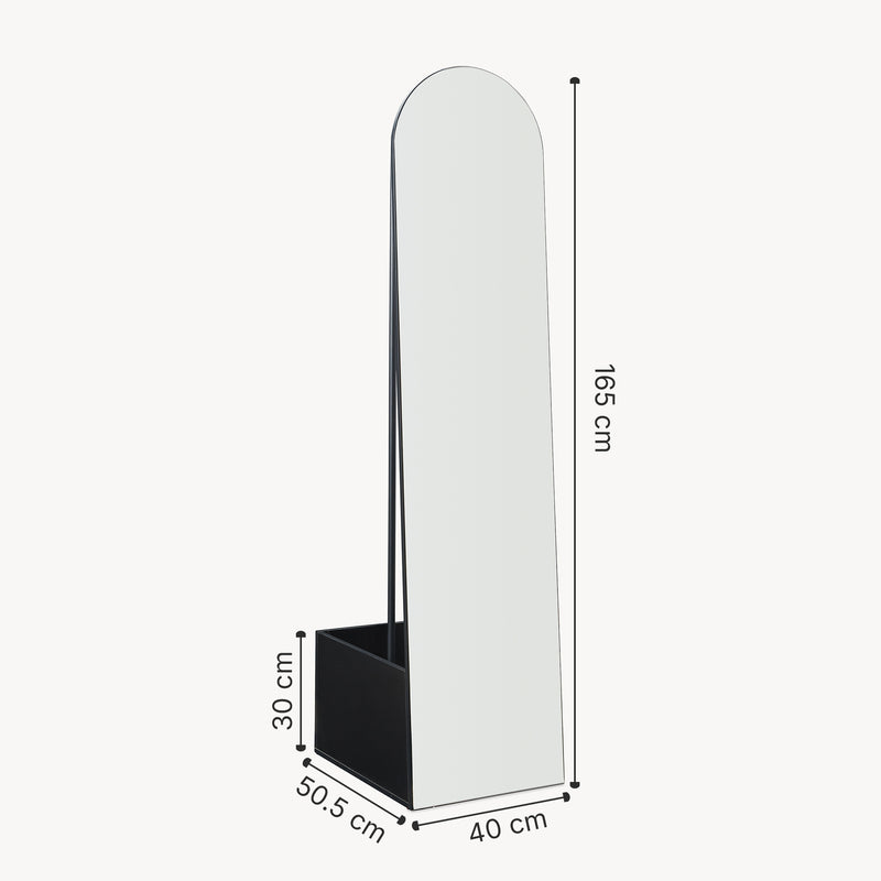 Szkic wymiarowy Lustro do garderoby 2-w-1 Kuonta 165x40x51 cm [en.casa]