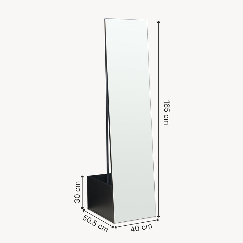 Szkic wymiarowy Lustro do garderoby 2-w-1 Saden 165x40x51 cm [en.casa]