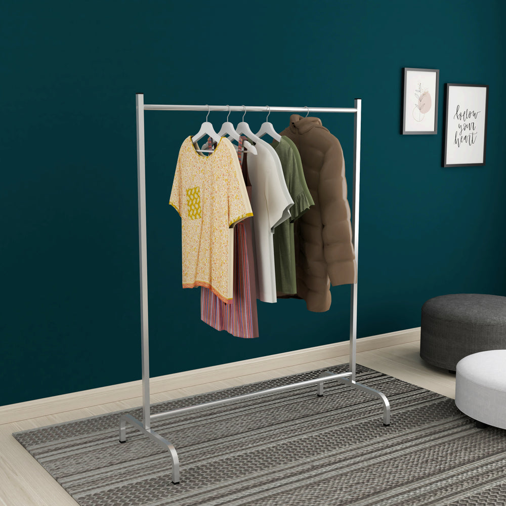 Kleiderständer Staffanstorp 137x104x48cm Silber [en.casa] - premiumXL