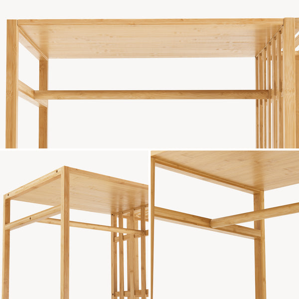 Stojak na ubrania Varanger 185x100x45 cm bambus [en.casa]