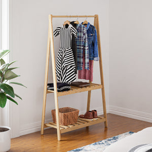 Wieszak Ledøje z 2 półkami z drewna sosnowego w różnych rozmiarach. rozmiary [en.casa]