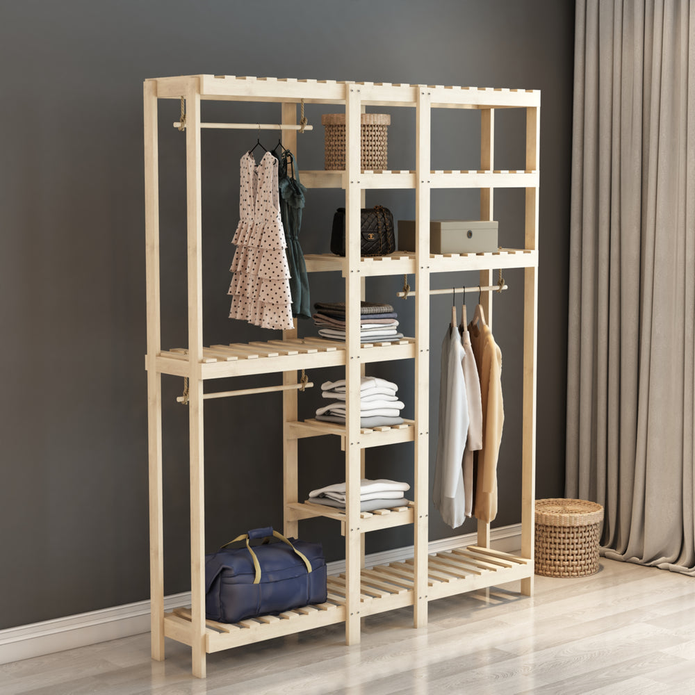 Wieszak na płaszcze Fjaler 190x150x37 cm drewno sosnowe [en.casa]