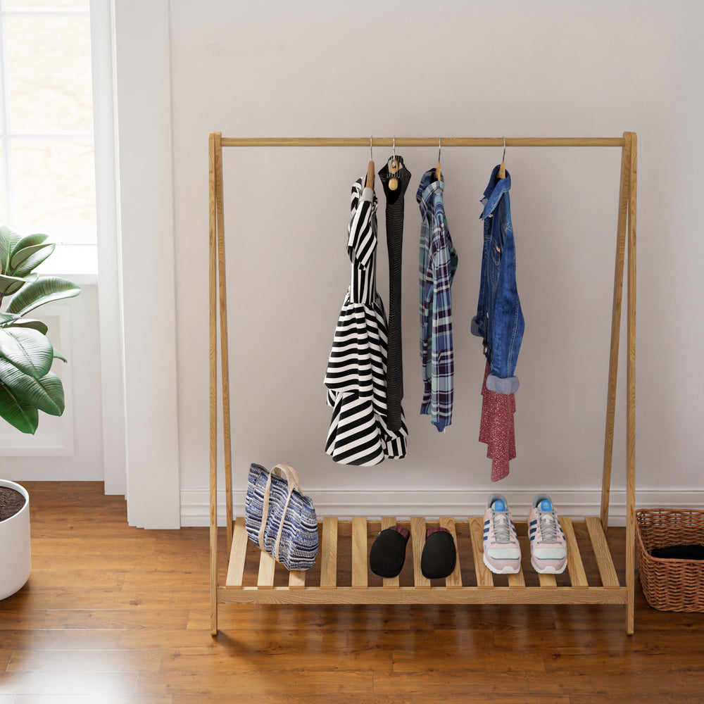 Garderobenständer Ledøje mit 1 Ablage Kiefernholz in versch. Größen [en.casa] - premiumXL