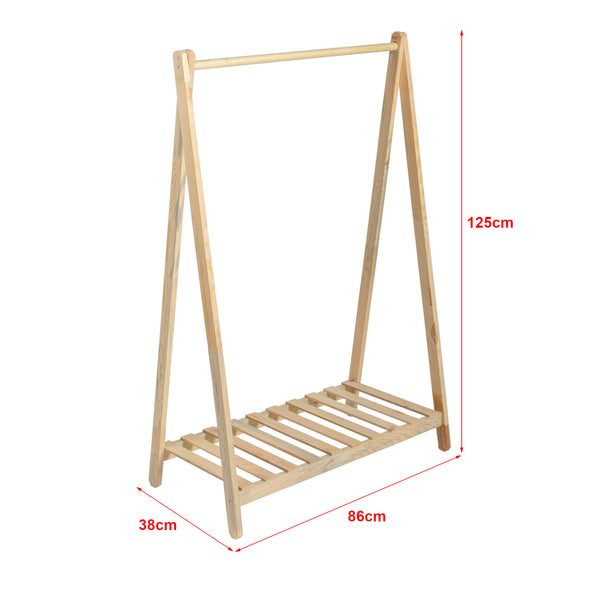 Wieszak Ledøje z 1 półką z drewna sosnowego w różnych rozmiarach. rozmiary [en.casa]