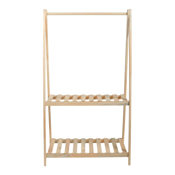Wieszak Ledøje z 2 półkami z drewna sosnowego w różnych rozmiarach. rozmiary [en.casa]