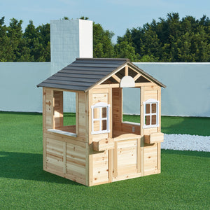 Domek do zabawy Acciano 131x113x97 cm drewno jodłowe [casa.pro]