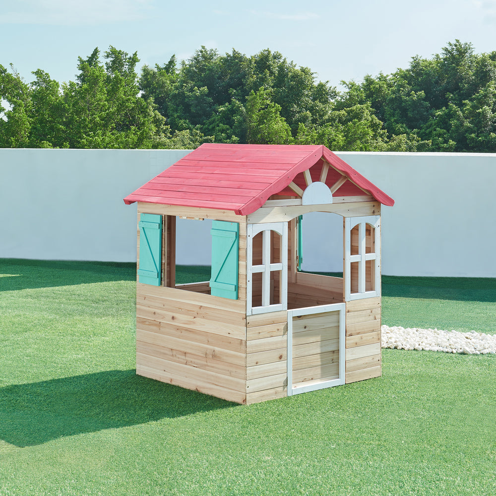 Domek do zabawy dla dzieci Lulä 130x115x101 cm drewno [casa.pro]