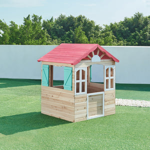 Domek do zabawy dla dzieci Lulä 130x115x101 cm drewno [casa.pro]