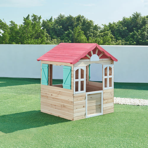 Domek do zabawy dla dzieci Lulä 130x115x101 cm drewno [casa.pro]