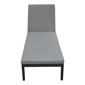 Leżak ogrodowy Cartes z regulowanym oparciem Polirattan różne kolory en.casa