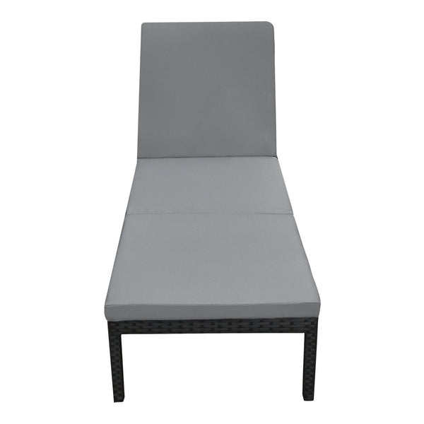 Leżak ogrodowy Cartes z regulowanym oparciem Polirattan różne kolory en.casa