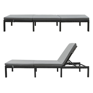 Leżak ogrodowy Cartes z regulowanym oparciem Polirattan różne kolory en.casa