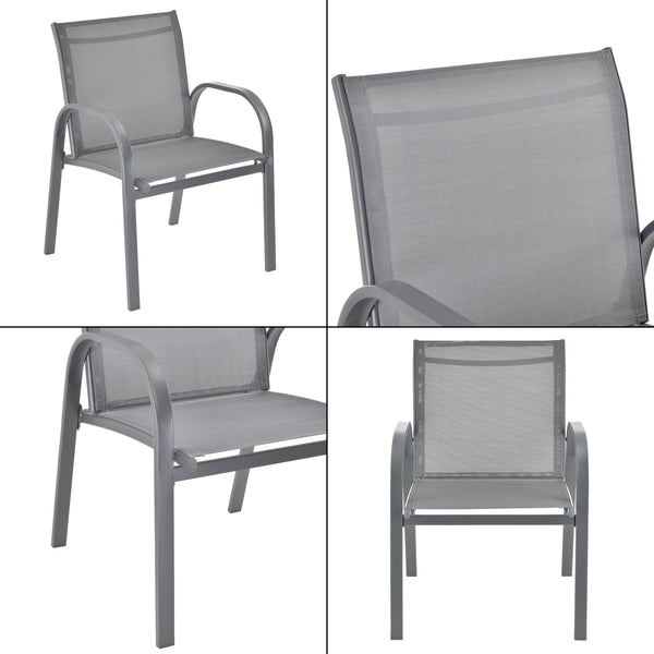 Zestaw mebli ogrodowych Gagra krzesła z ławką i stołem w różnych kolorach kolory en.casa