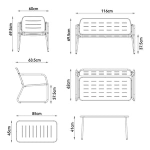 Zestaw stalowych mebli ogrodowych Andria [casa.pro]