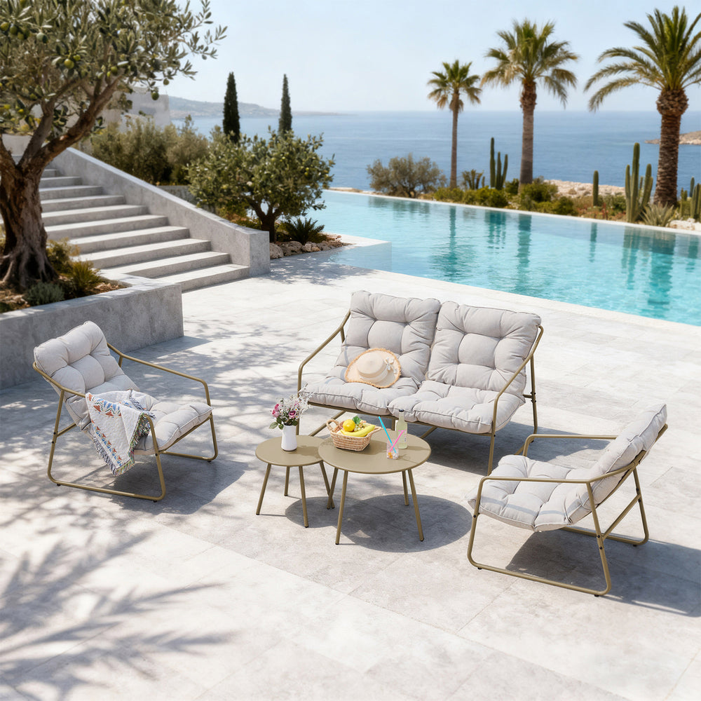 Zestaw mebli ogrodowych Kivanta 5-częściowy [en.casa]