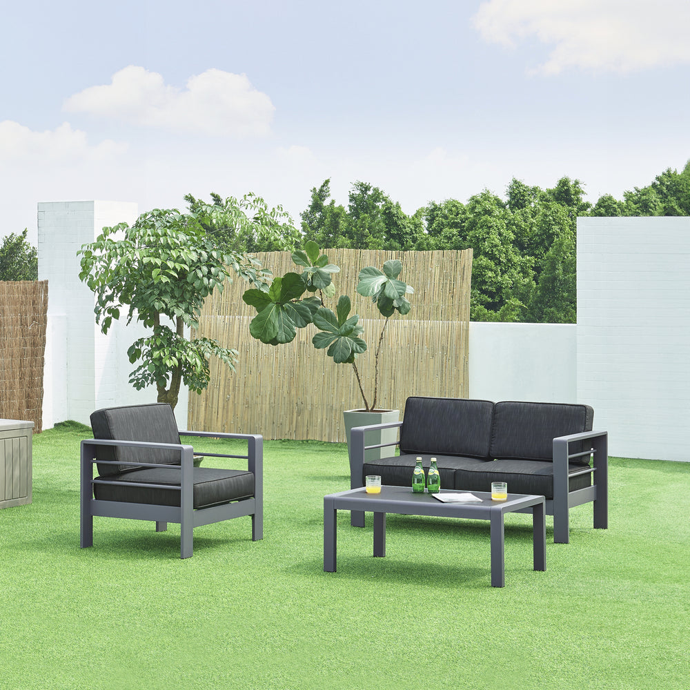 3-częściowy aluminiowy zestaw mebli ogrodowych Avise [casa.pro]